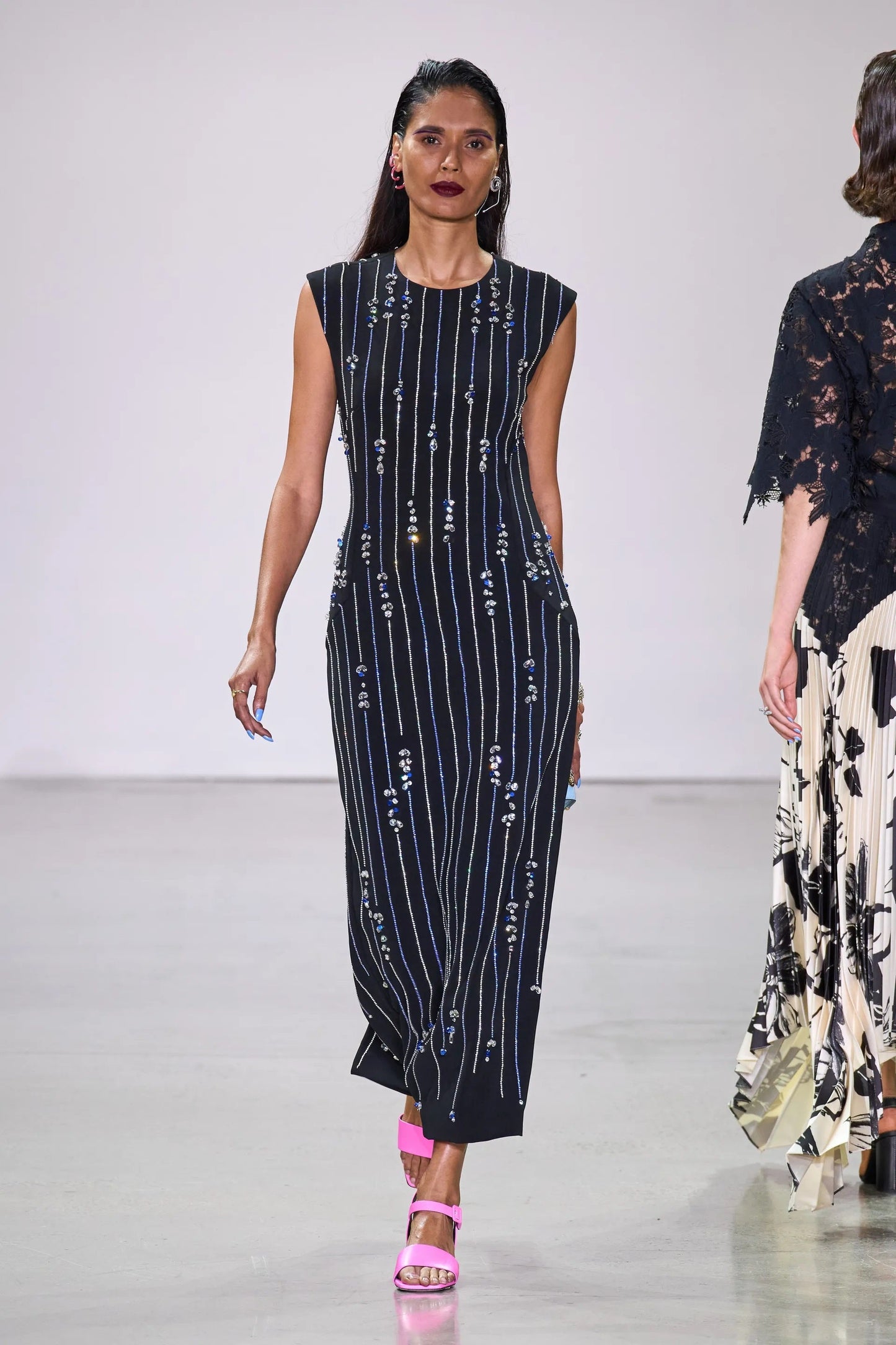 Ponte Crystal Embroidered Dress