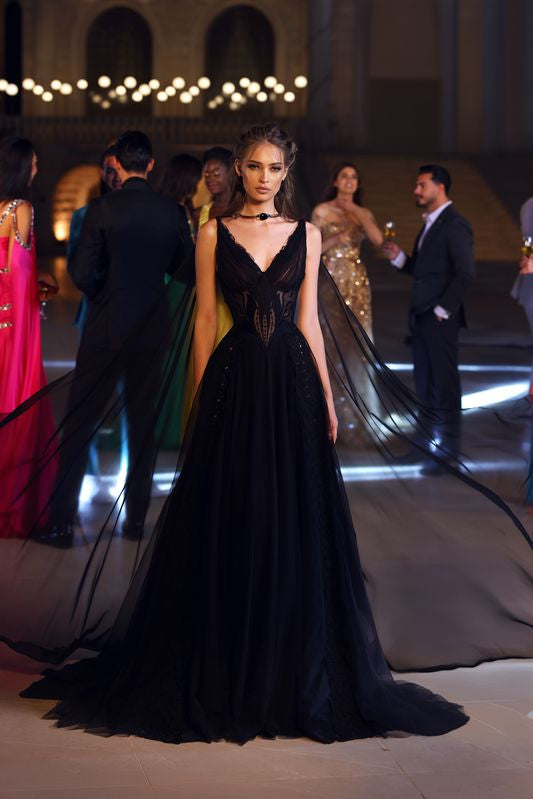 Sleeveless Tulle Gown