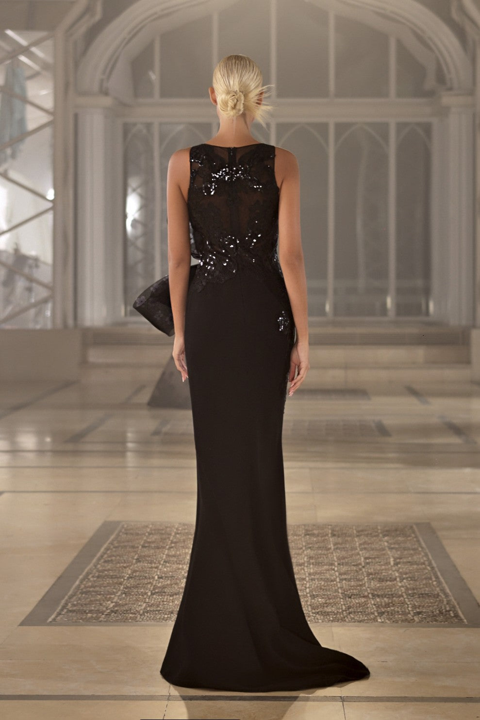Crepe Bow Gown