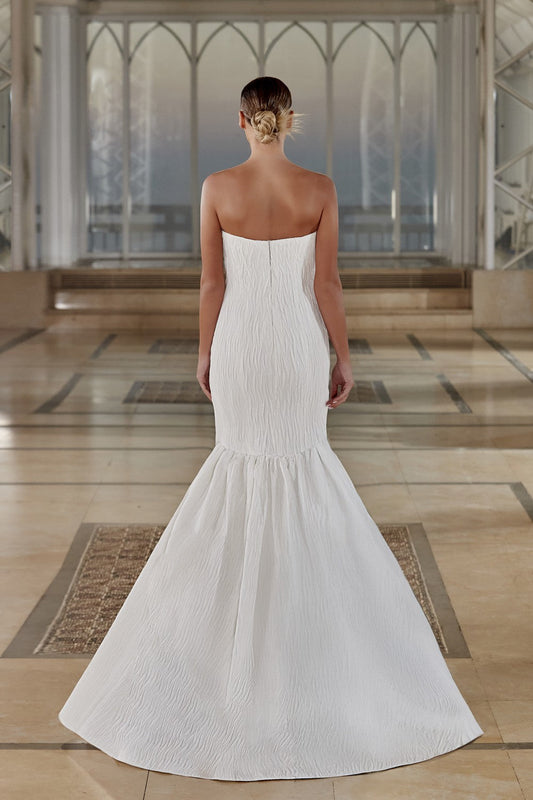 Pleated Crepe Gown