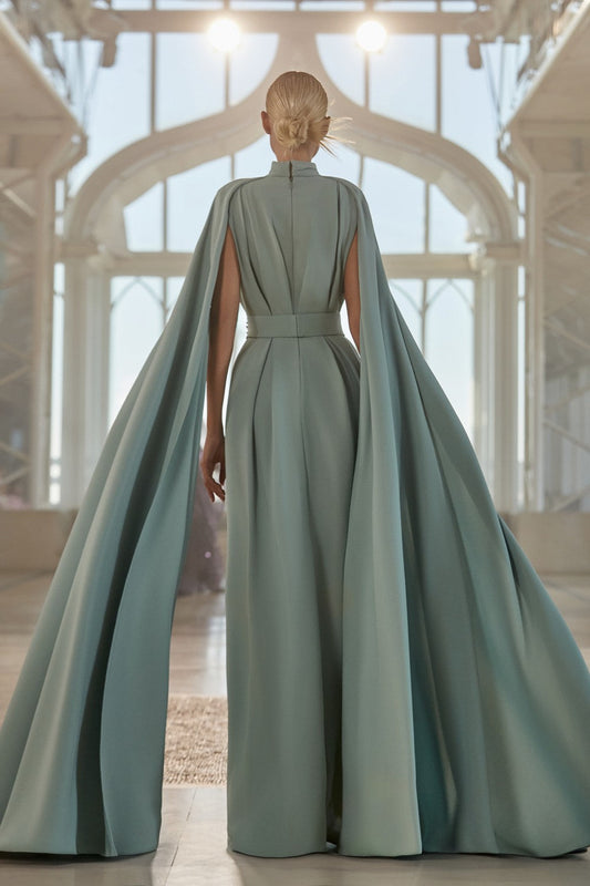 Cape Sleeve Gown