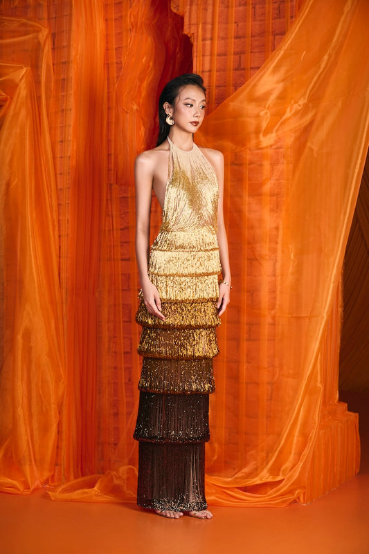 Ombre Halter Gown