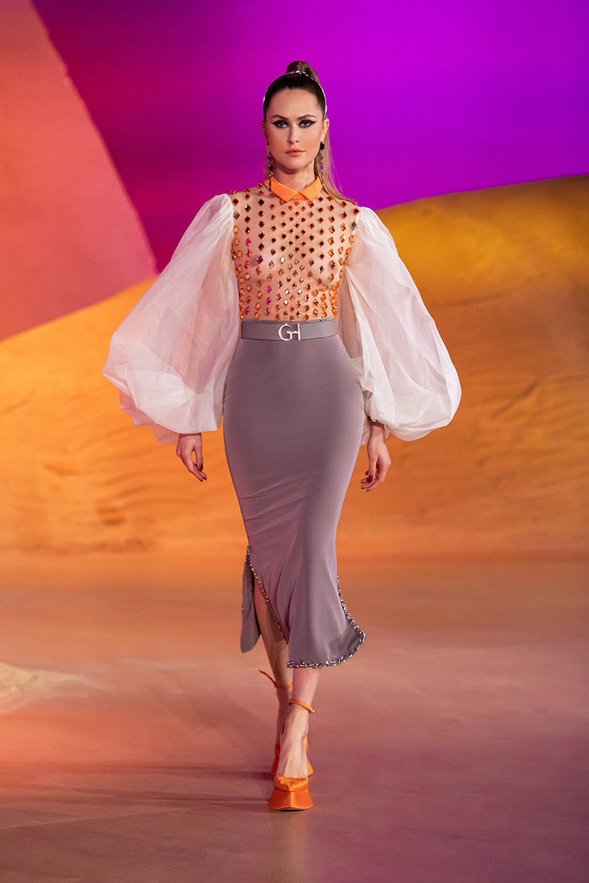 Puff Sleeve Top and Skirt