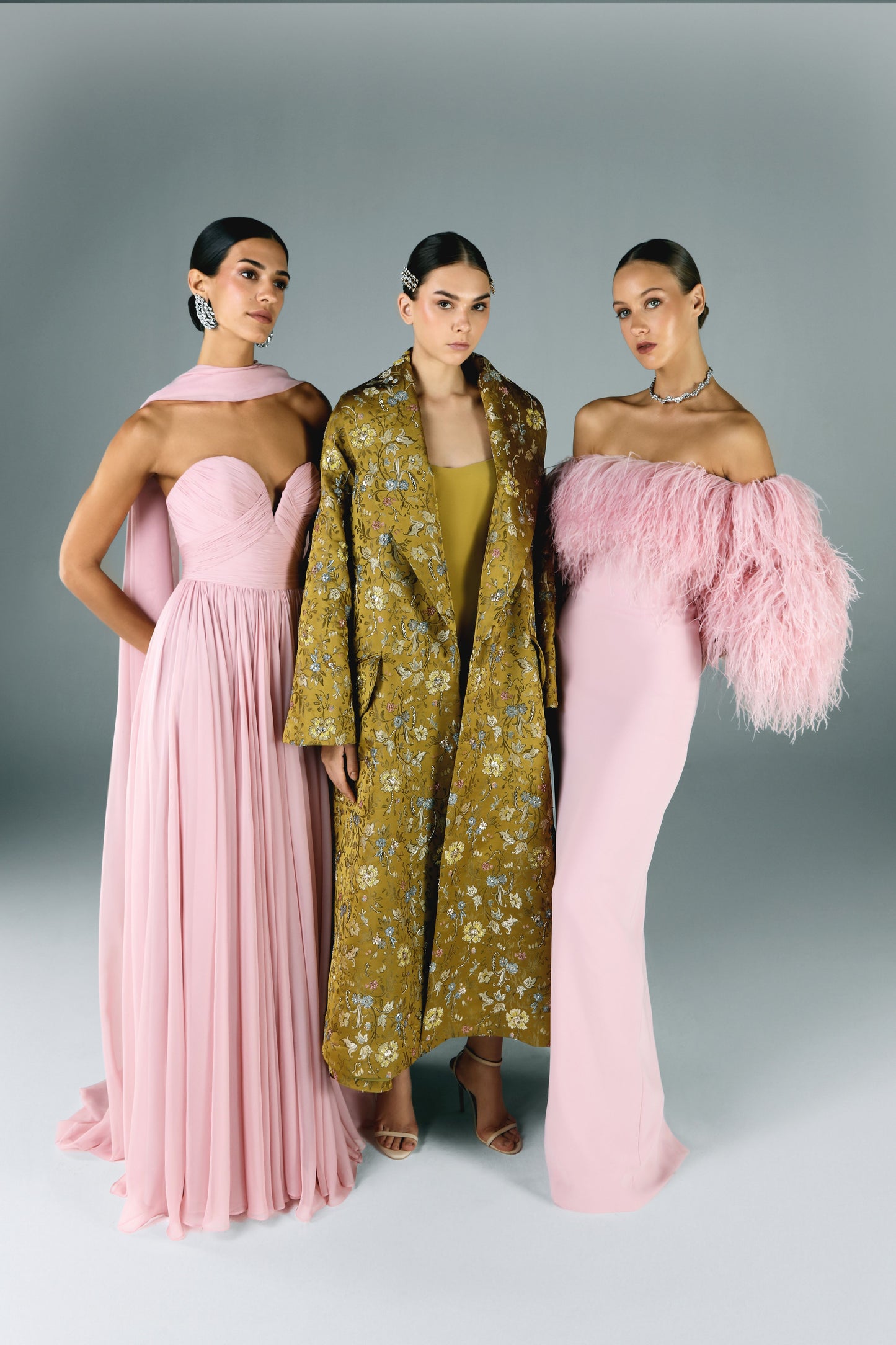 Muslin Draped Dress With Scarf