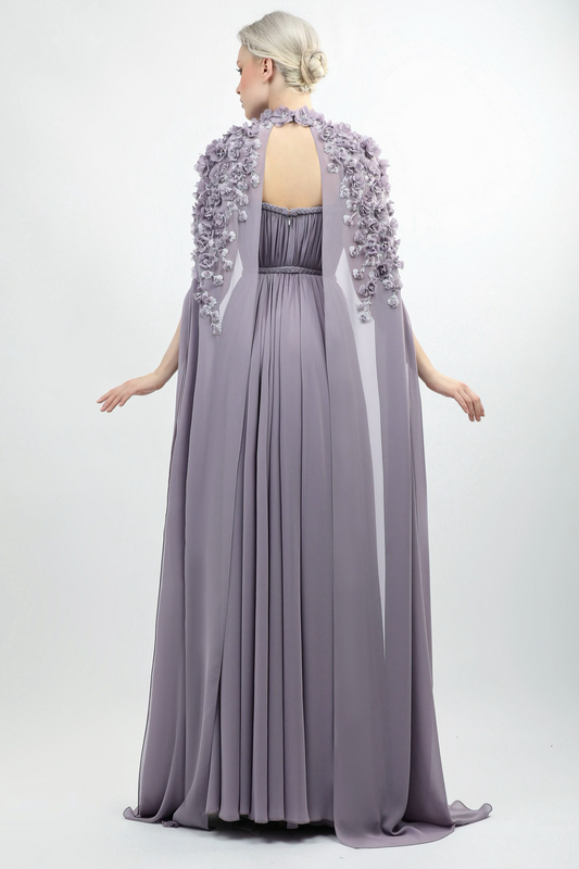 Strapless Embroidered Gown