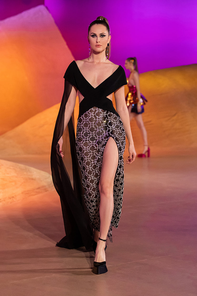 Cross Over Shawl Dress