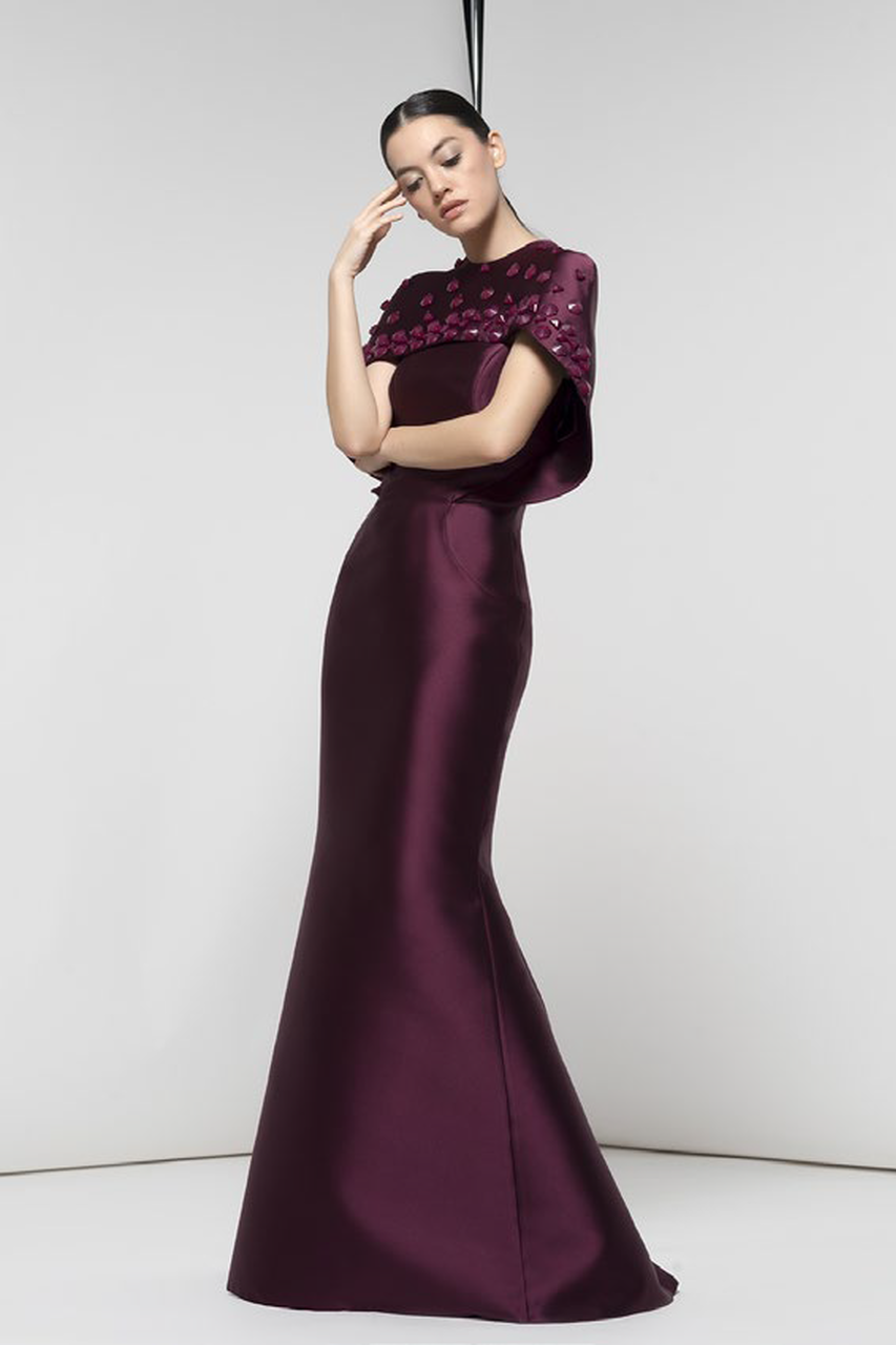 Embroidered Ellerbe Gown