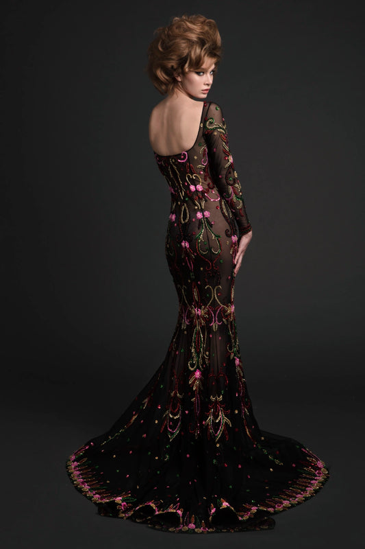 Boat Neck Trumpet Dress