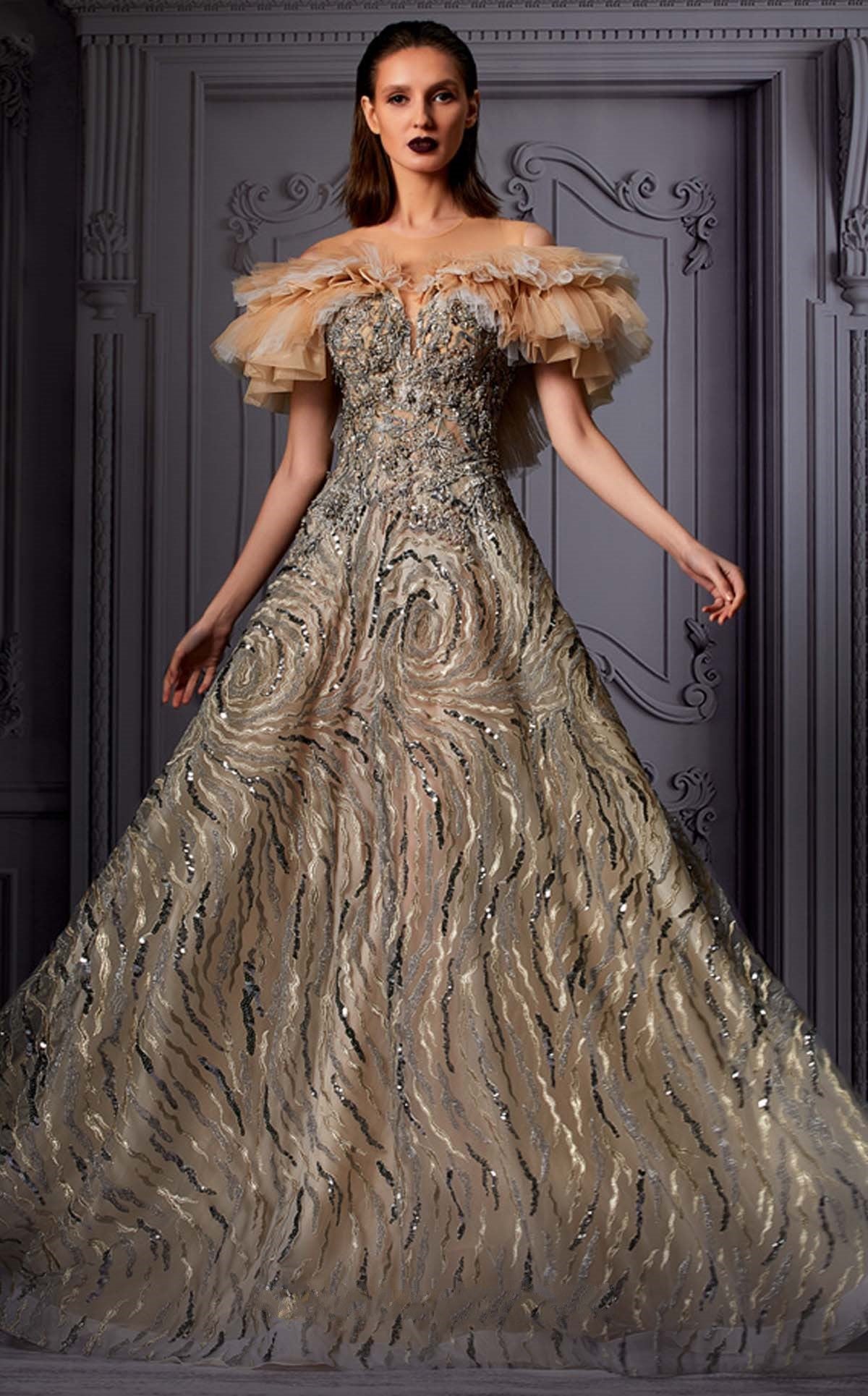 Illusion Off Shoulder Gown