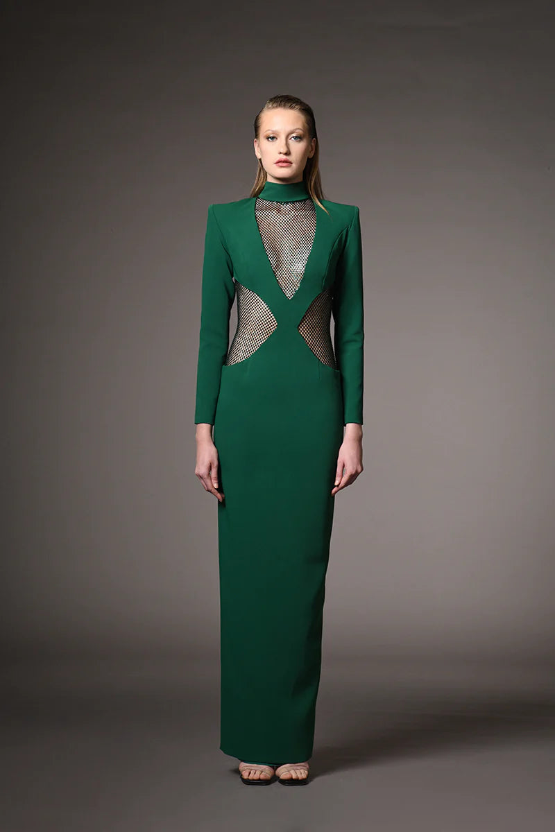 Net Embroidered Dress