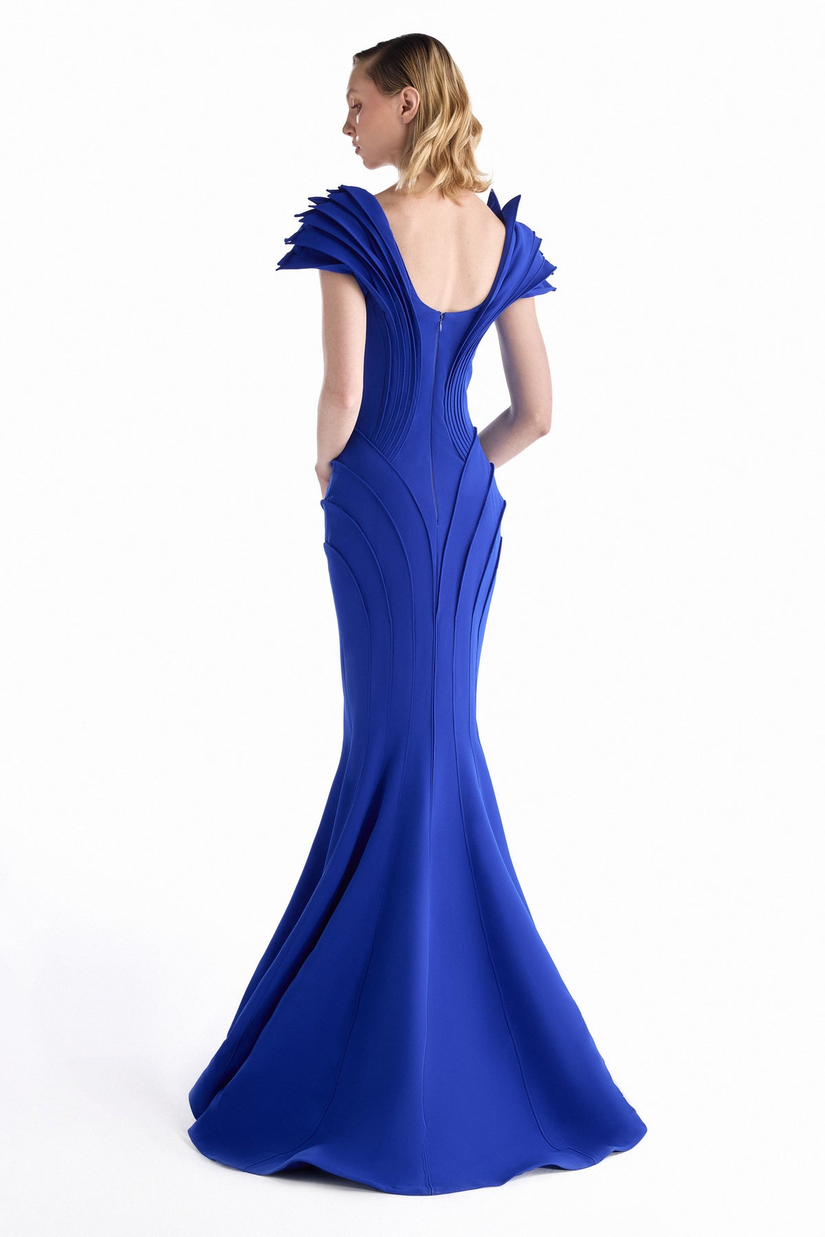 Cobalt Facet Mermaid Gown