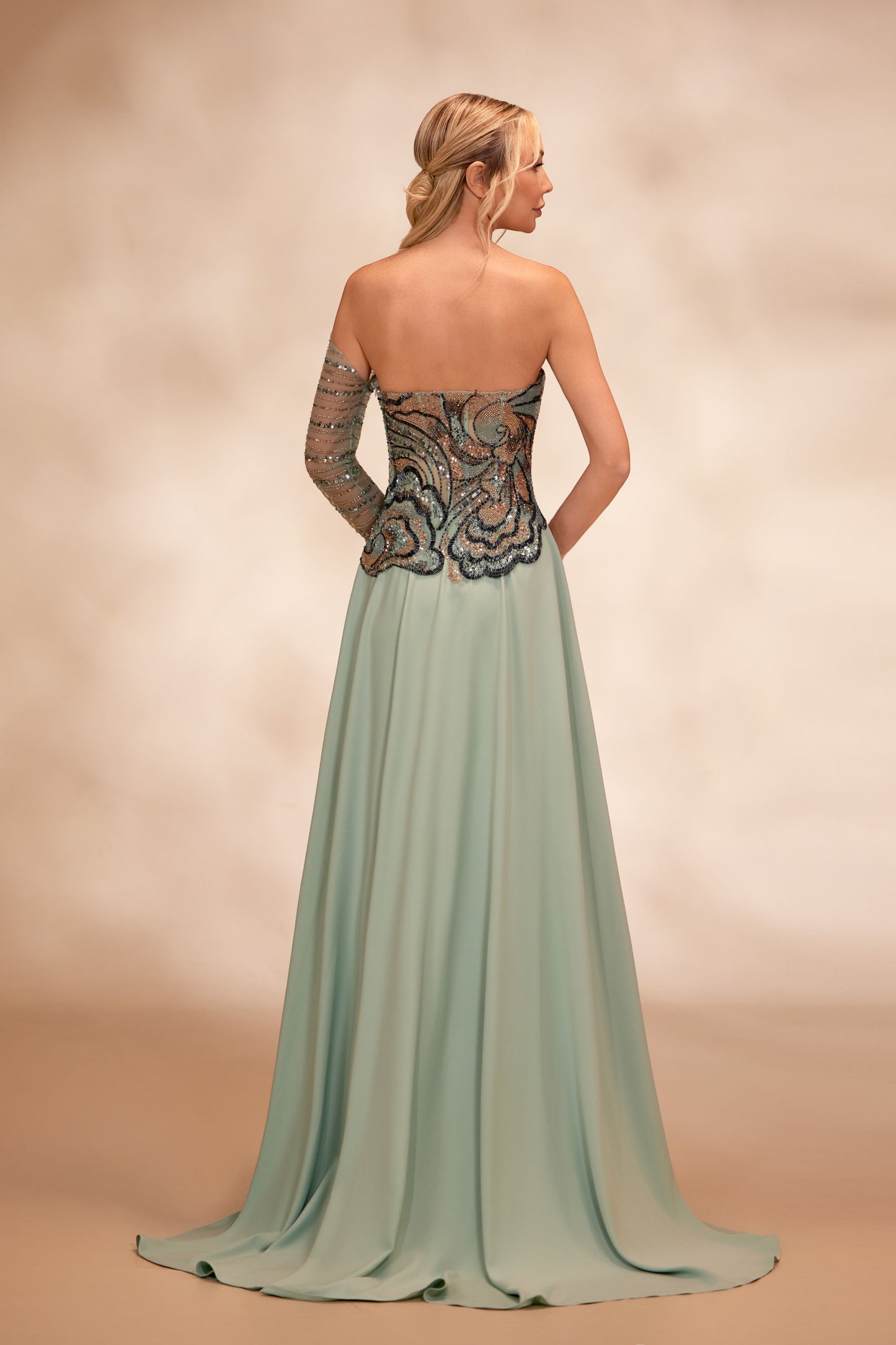 Asymmetrical Light Green Dress