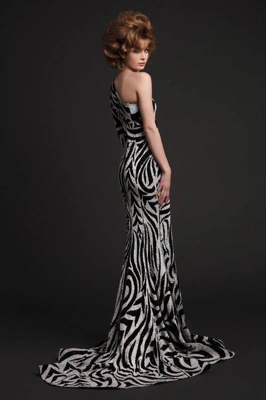 One Shoulder Sequined Dress