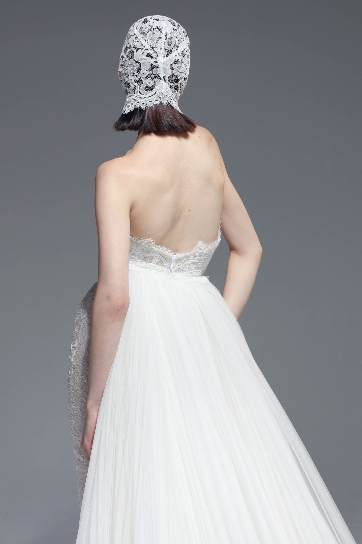 Strapless Midi Dress with Overskirt