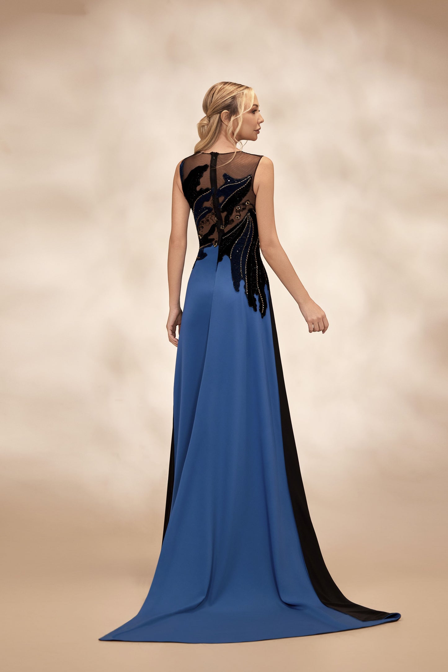 Petrol Sleeveless Petal Dress