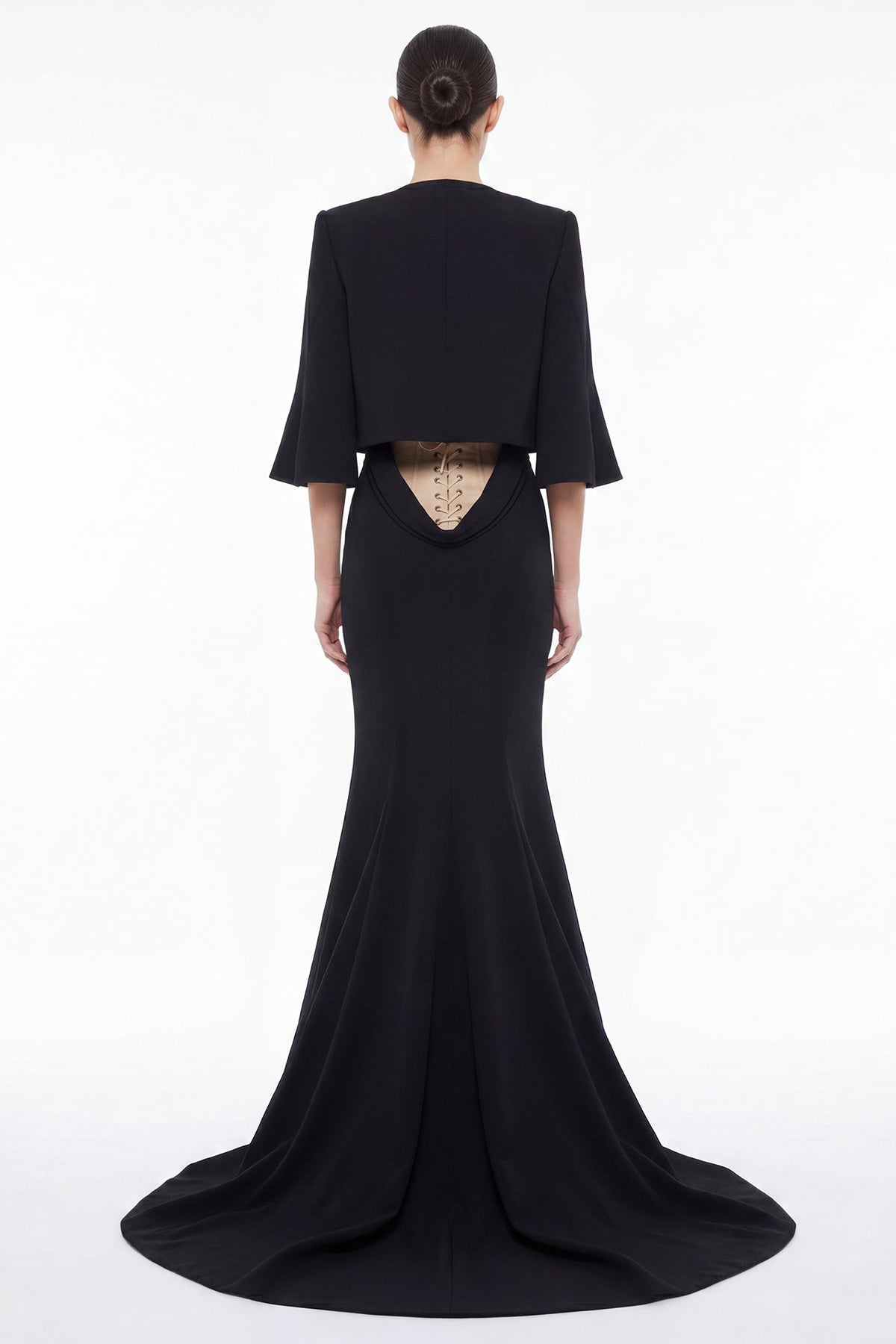 Strapless Corset-Back Gown