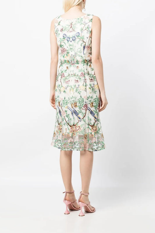 Sleeveless Floral Midi