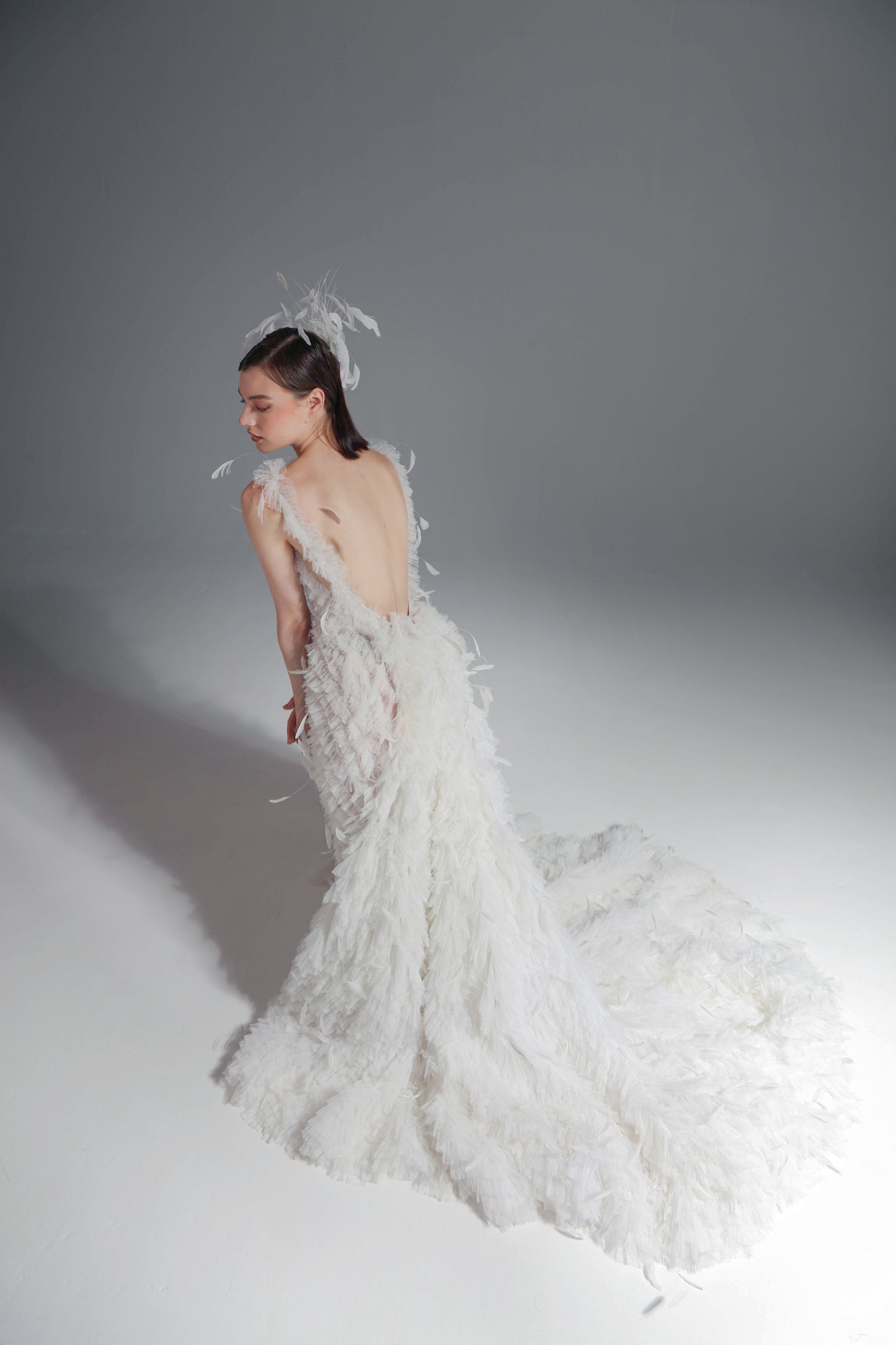 Sleeveless Feather Gown