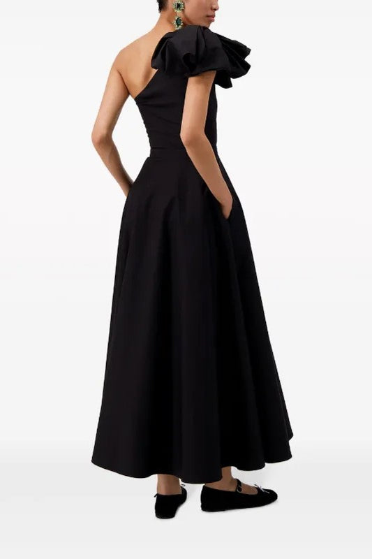 One Shoulder Popeline Gown