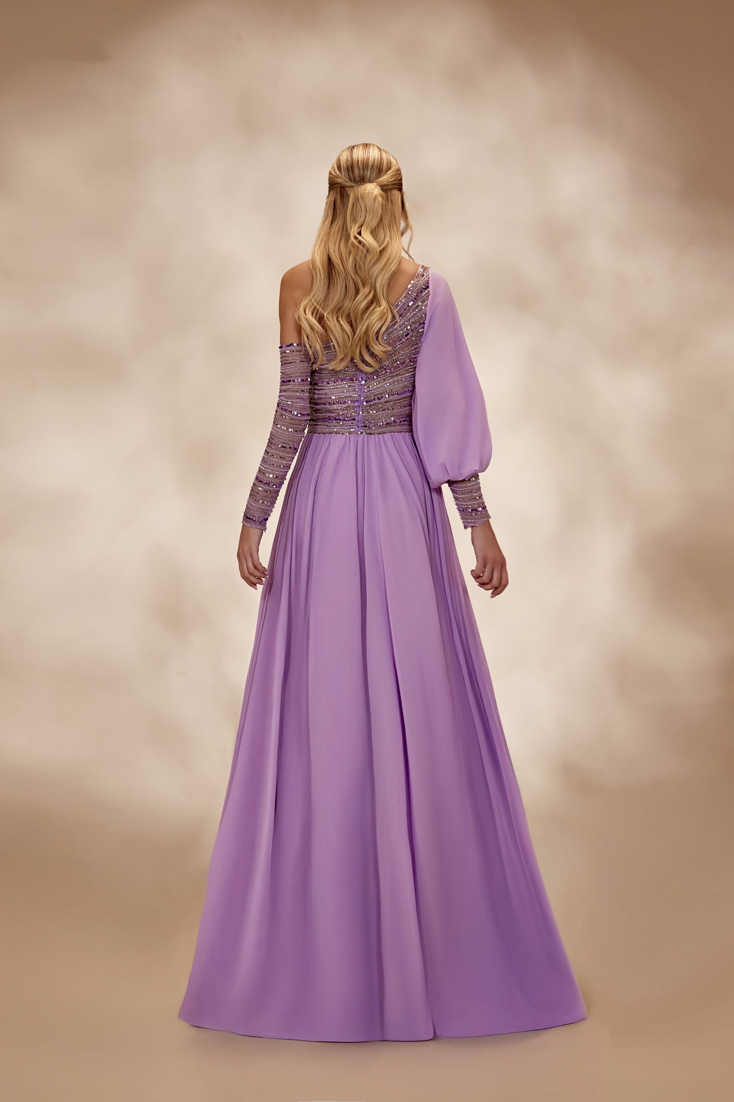 One-Shoulder Lavender Dress