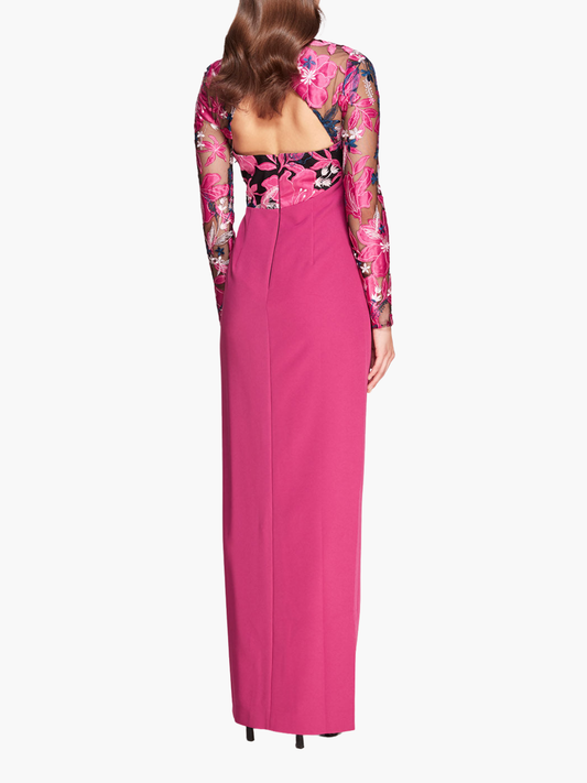 Long Sleeve Column Gown