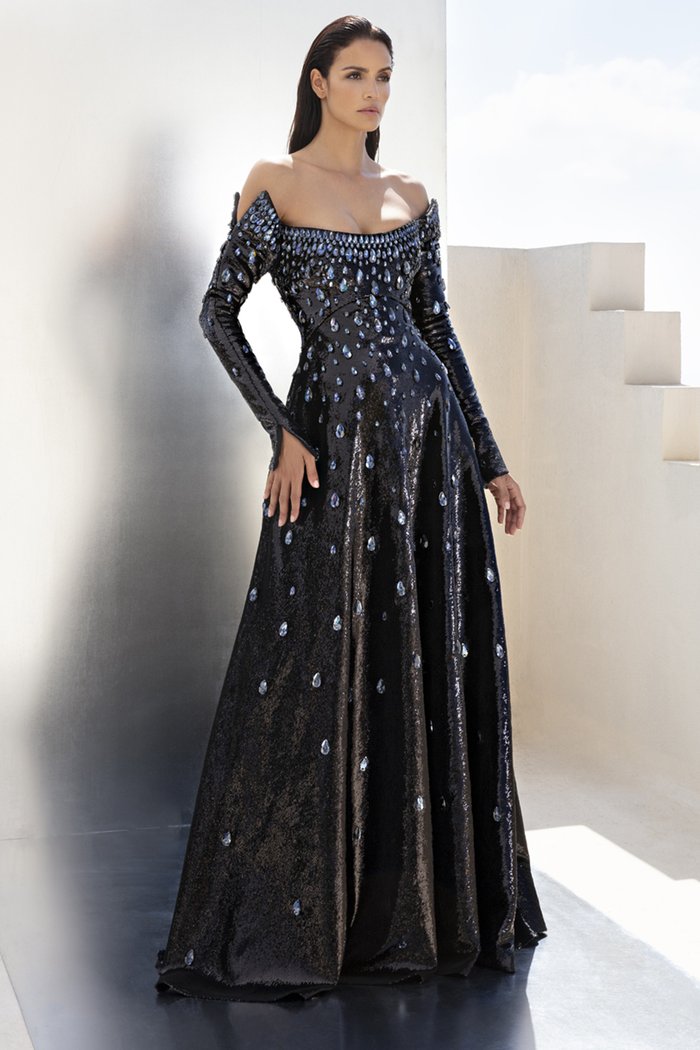 Long Sleeve A-Line Gown