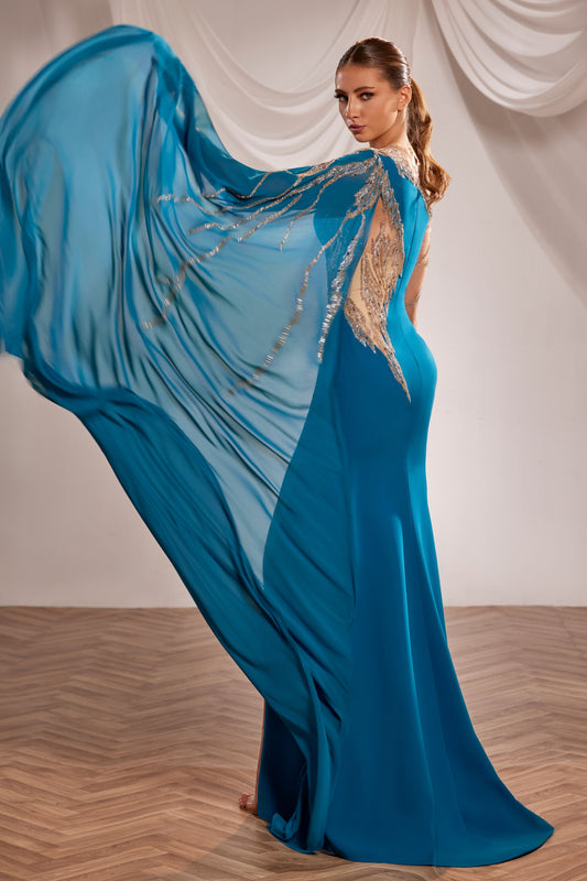 Draped Crepe Gown