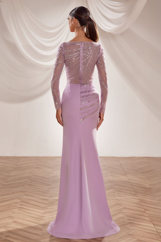 Asymmetrical Beaded Gown