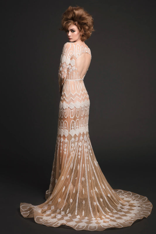 Boat Neck Embellished Dress