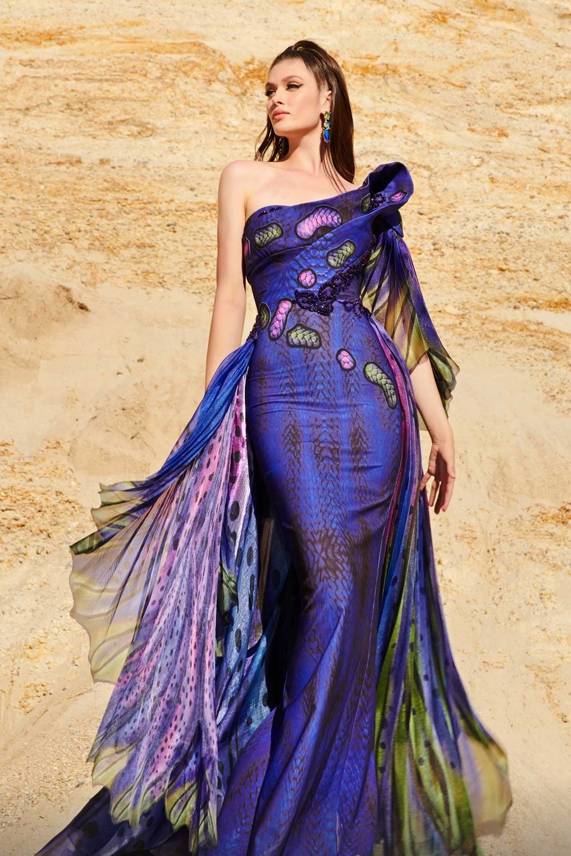 Sculpted Gown with Draping