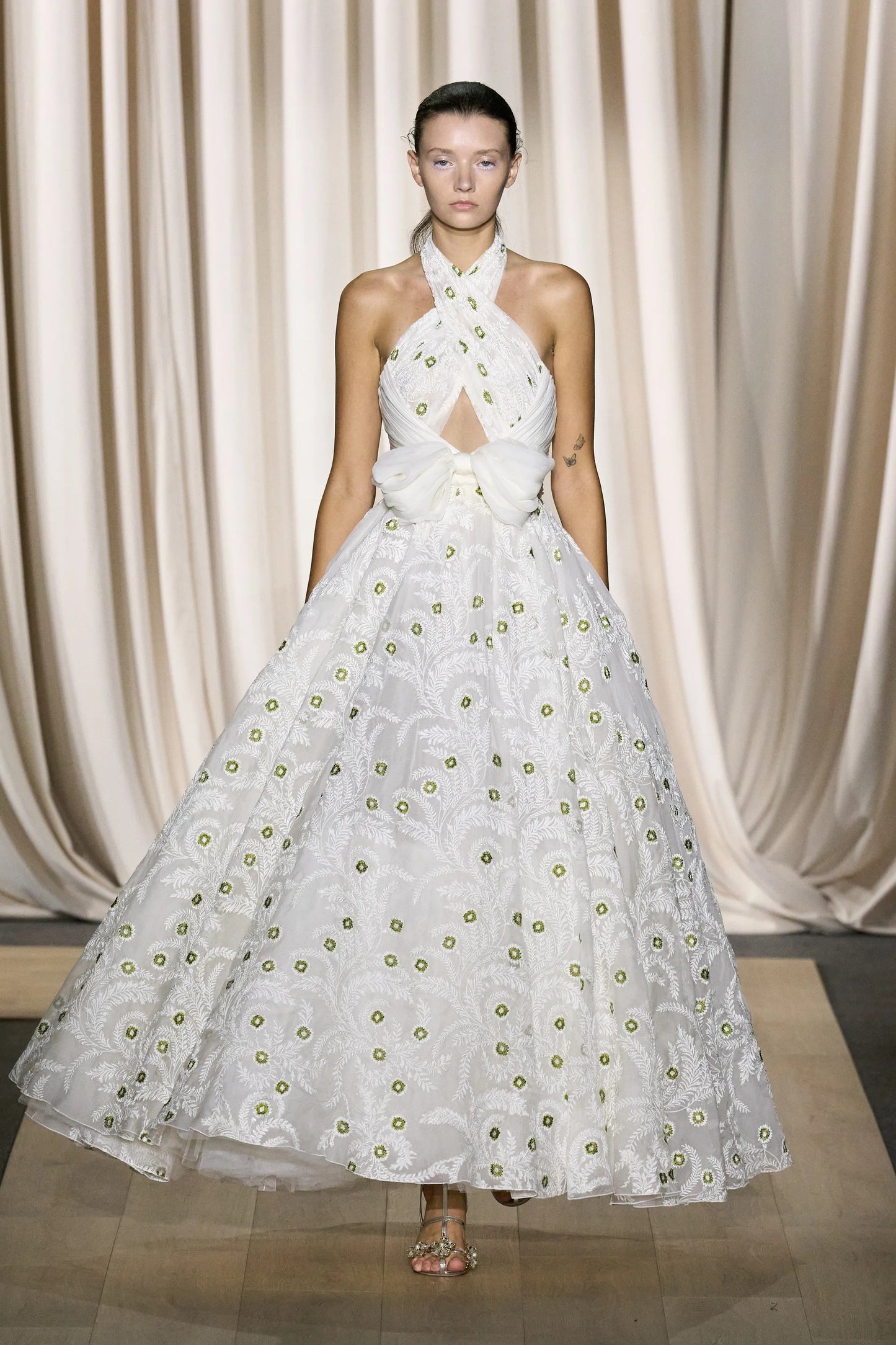 Sleeveless Silk Gown