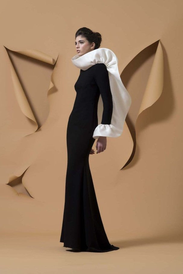 Ruffle Neck Gown