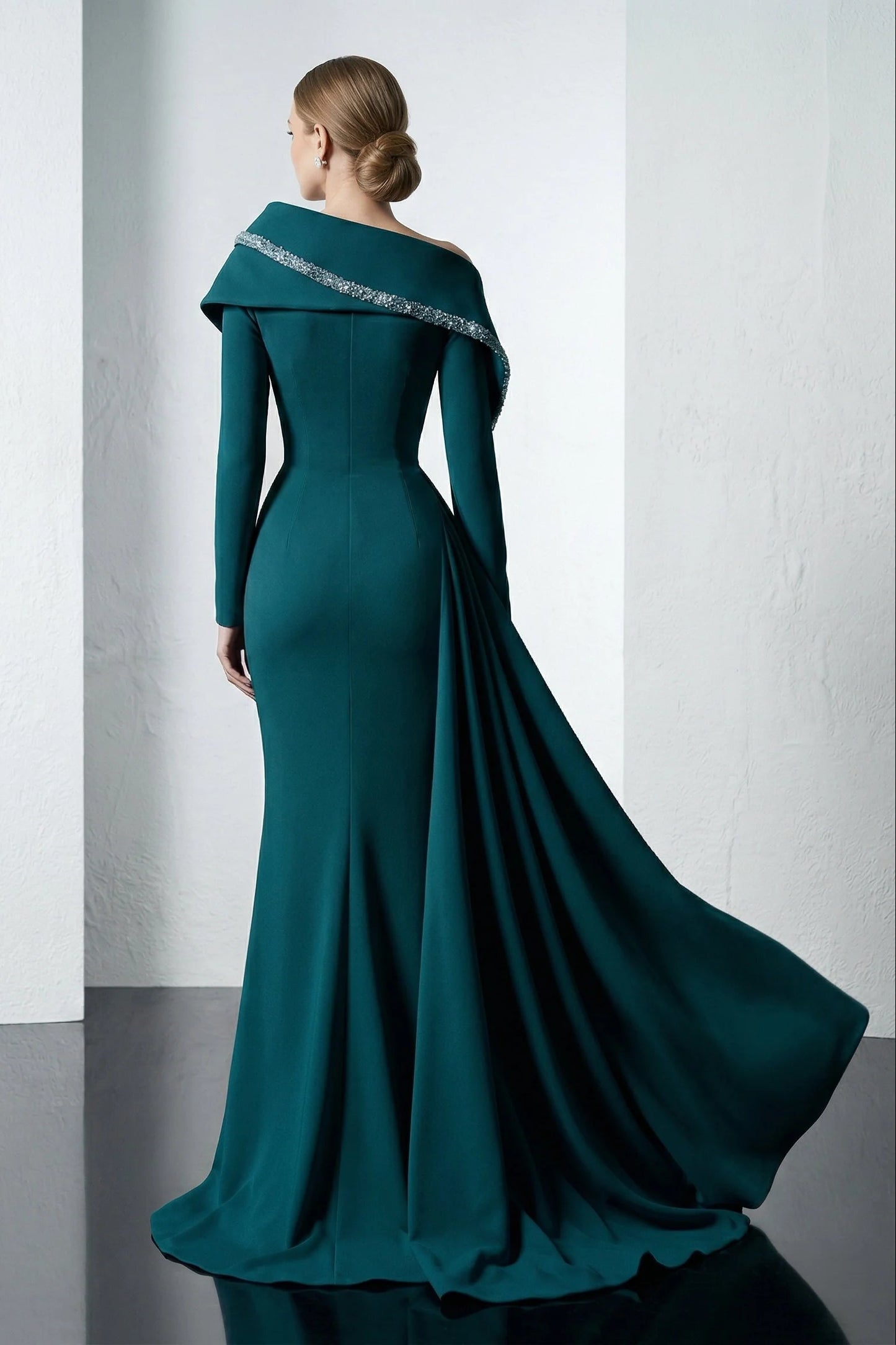 Long Sleeve Sweetheart Mermaid Gown