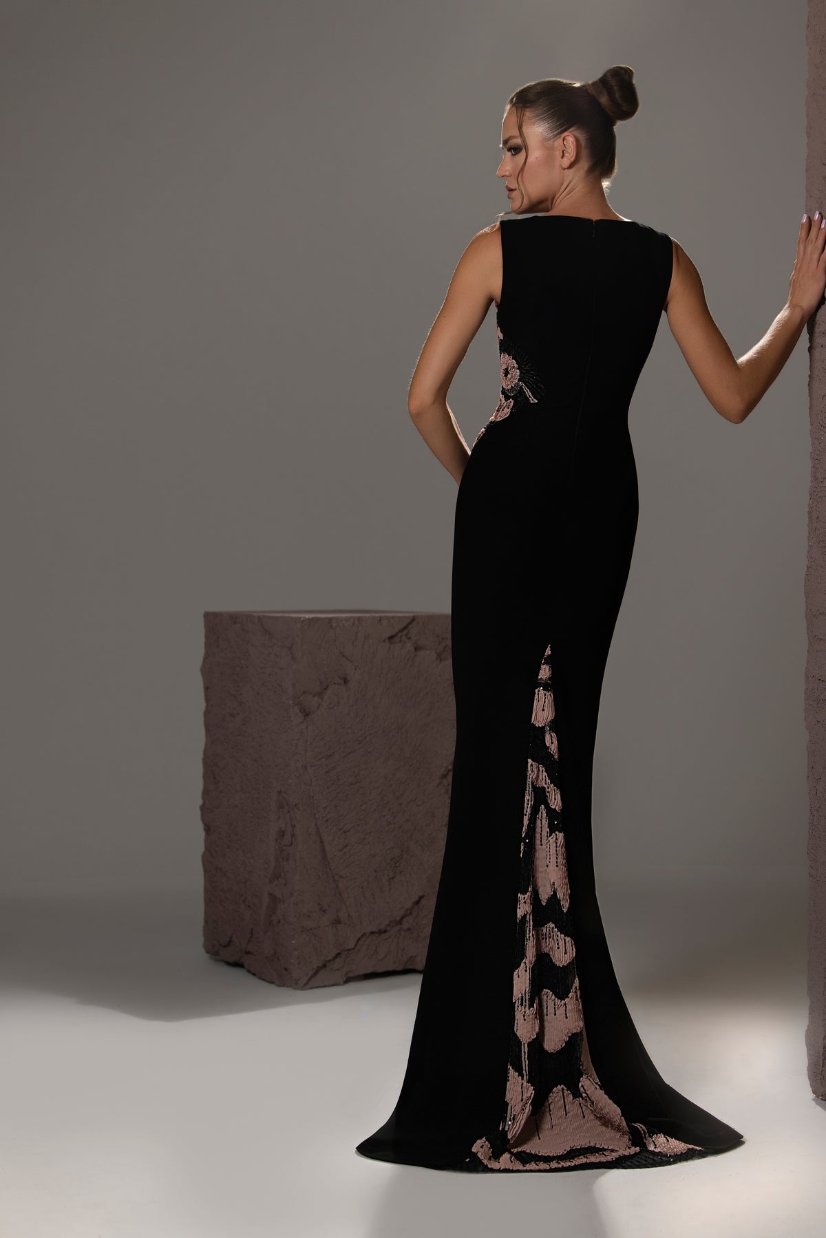 Floral Appliqué Mermaid Gown