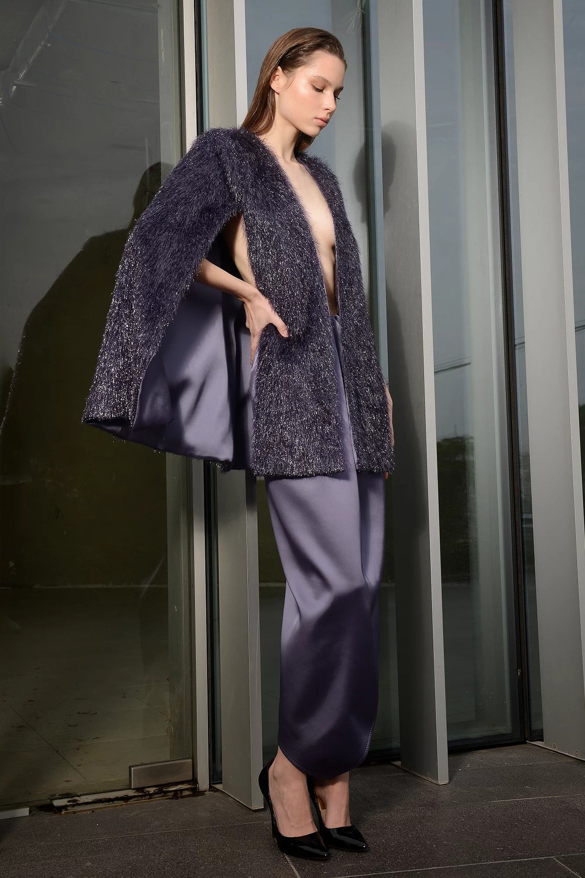 Open-Front Coat and Trousers Set