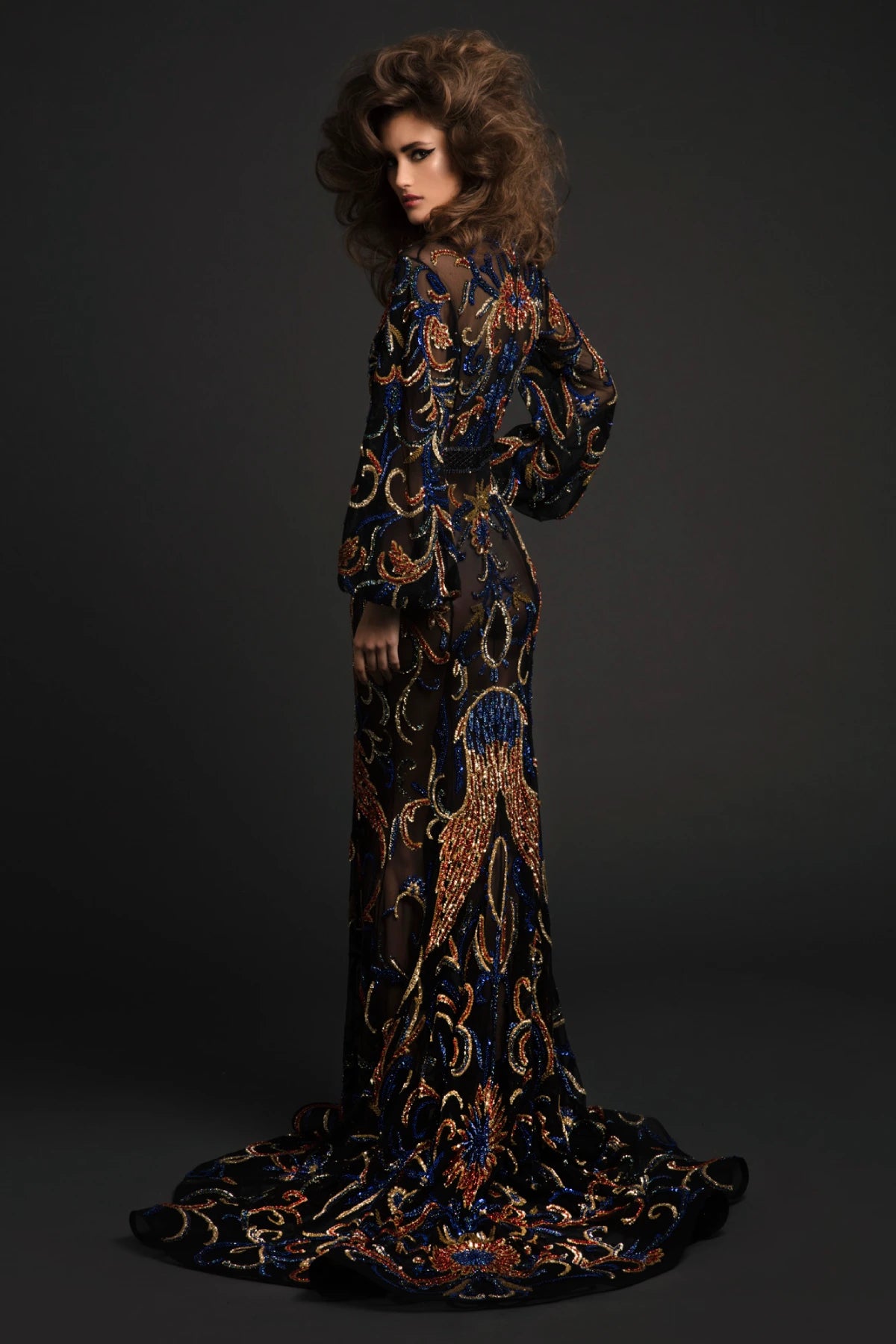 Long Sleeves Sequined Dress