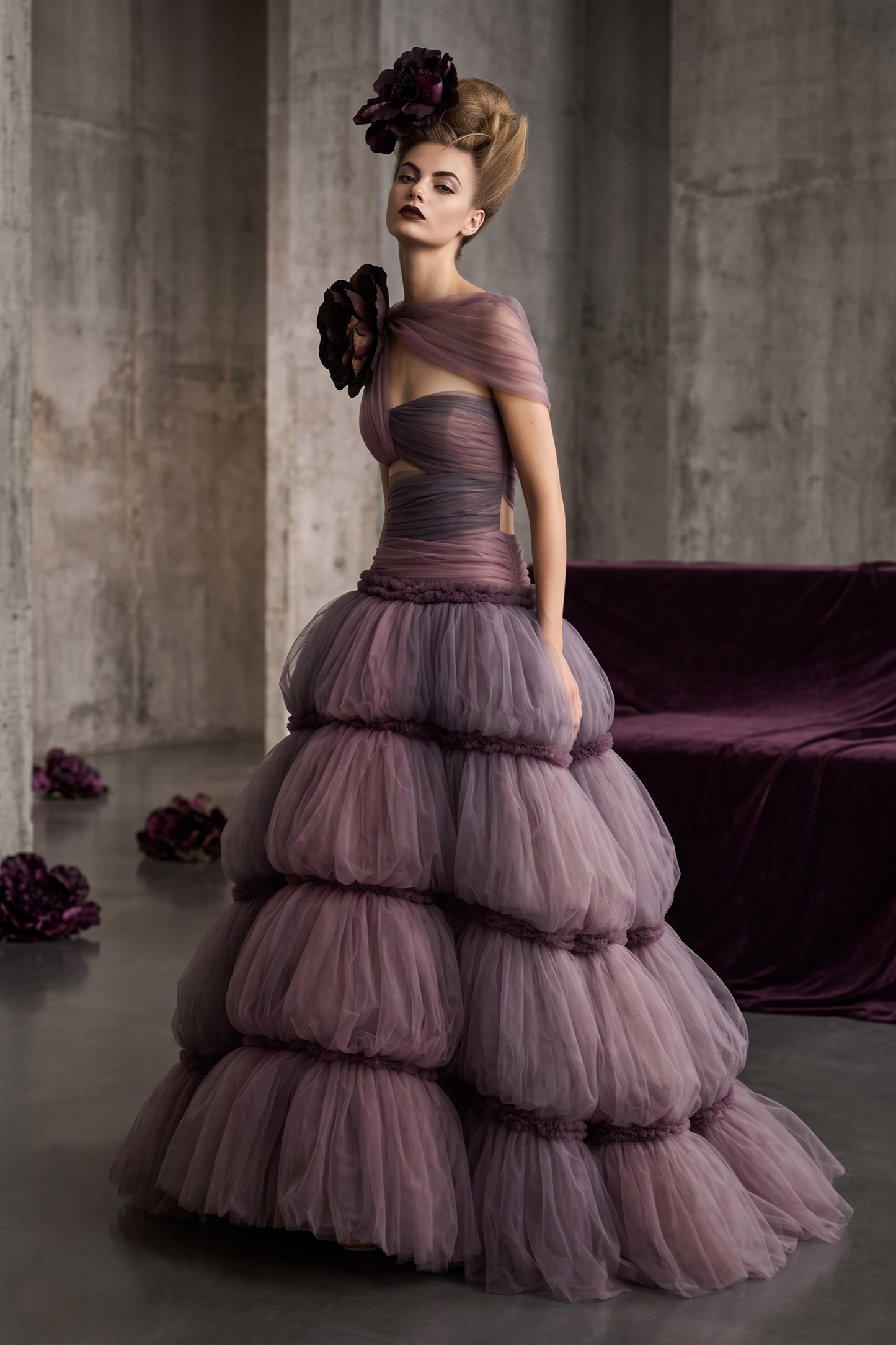 Asymmetric Evening Gown