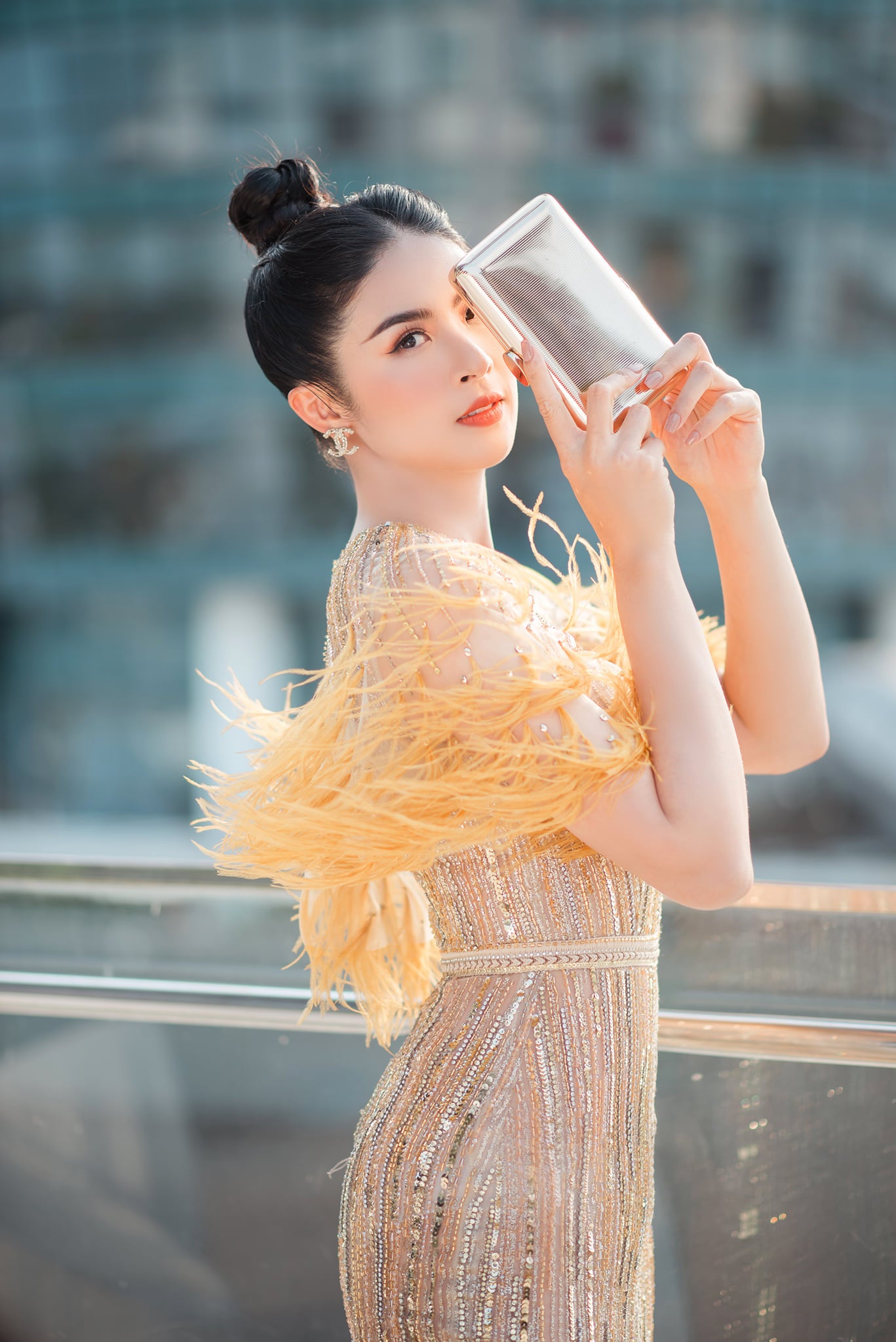 Sunset Cape Mermaid Gown