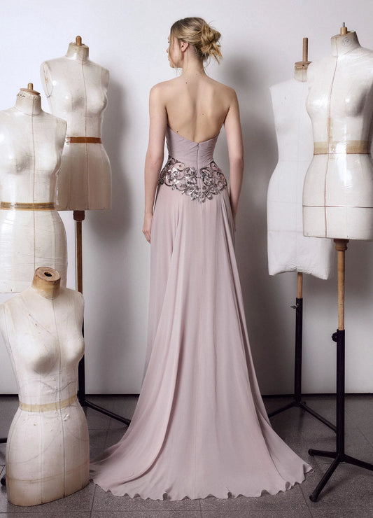 Strapless Crepe Gown