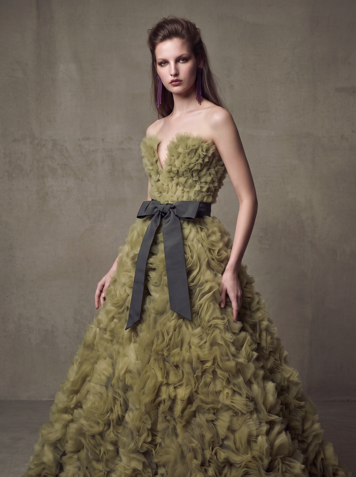 Strapless Ruffled Ball Gown