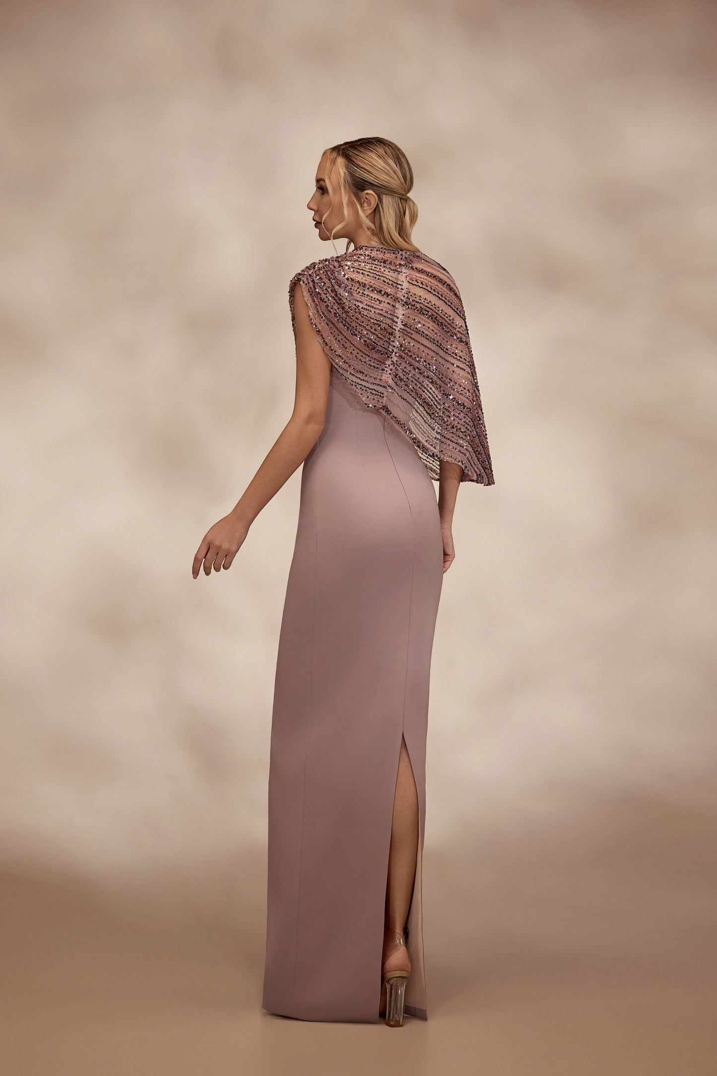 Strapless Crepe Rosewood Dress
