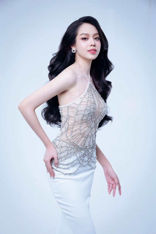 Lace Halter Mermaid Gown