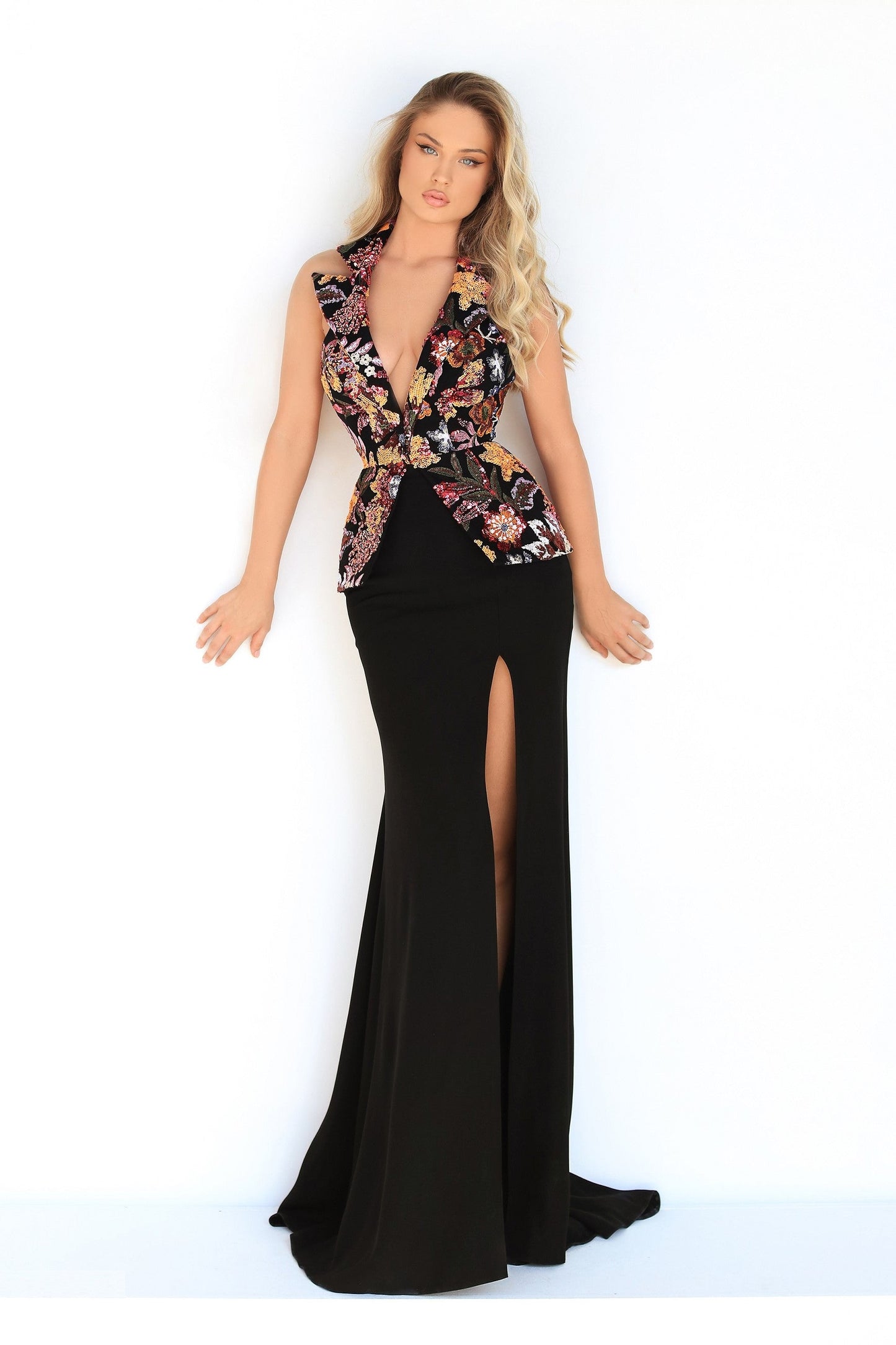 Hazel Sleeveless Sequin Tulle Gown