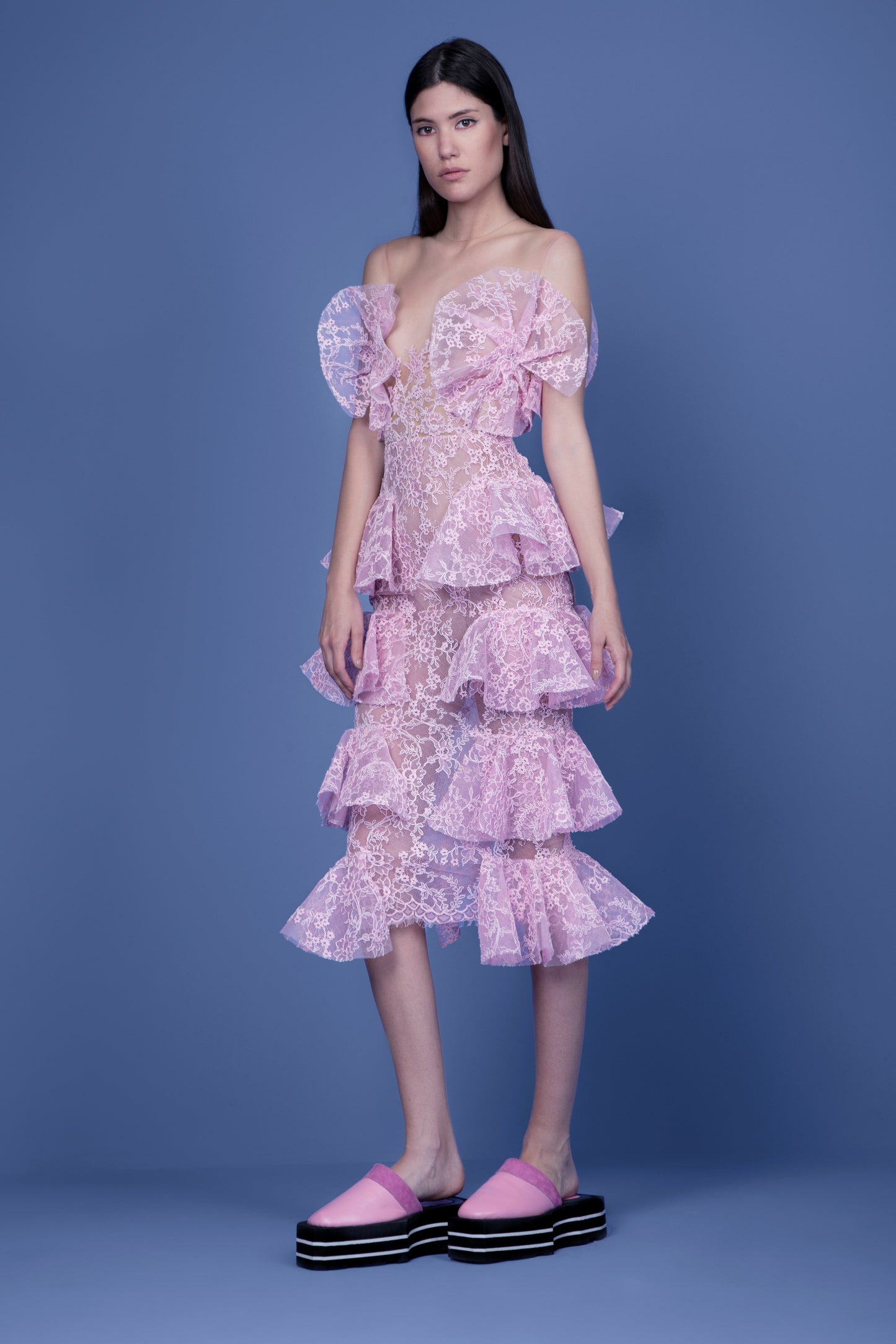 Ruffled Lace Dress