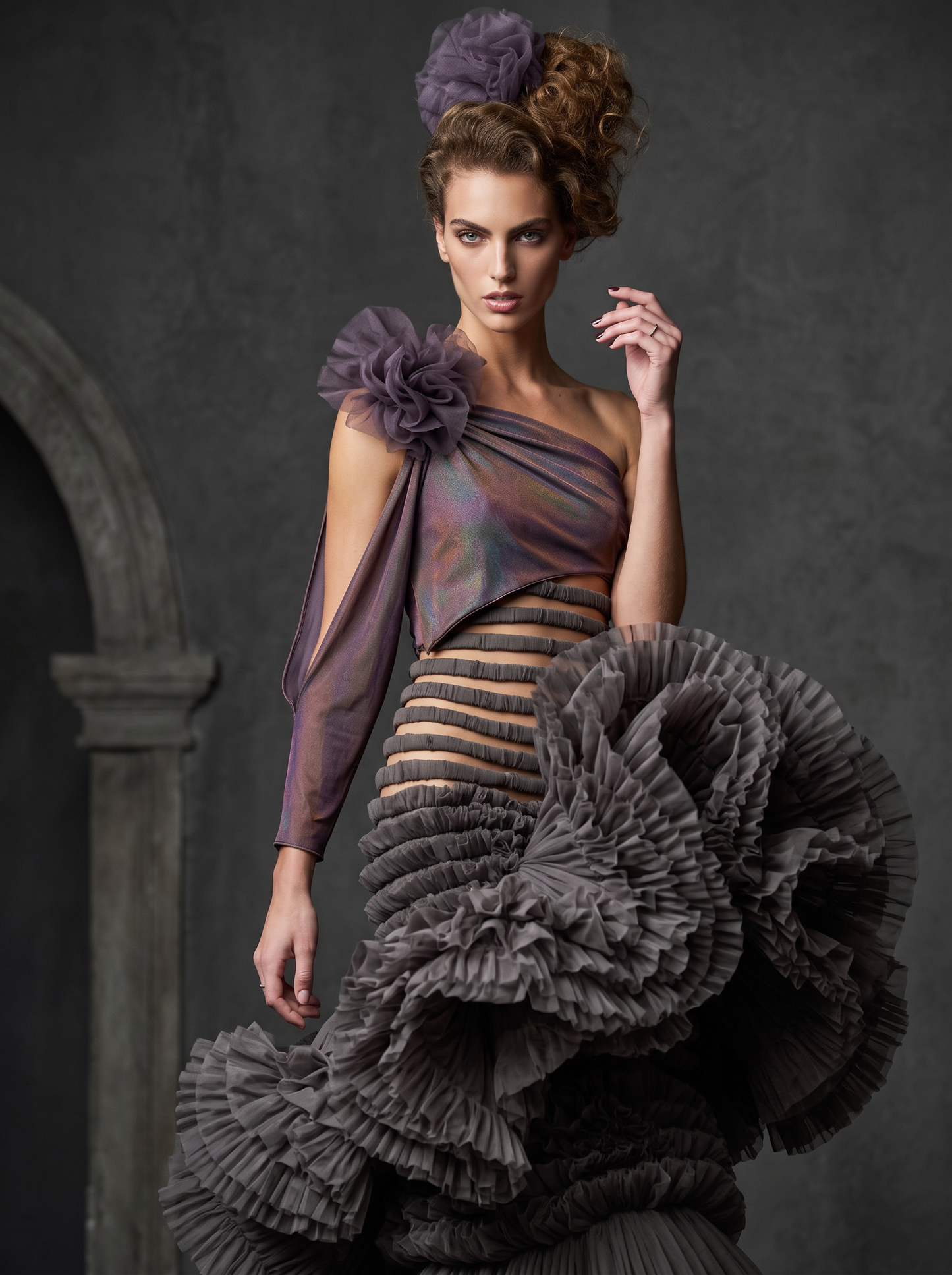 Asymmetric One-Shoulder Gown
