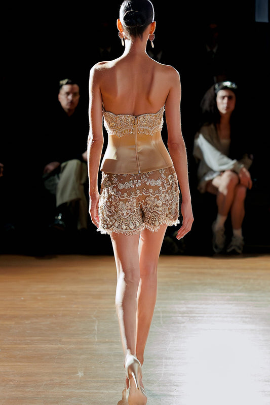 Strapless Top and Mini Shorts