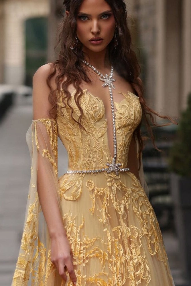 Strapless A-Line Gown