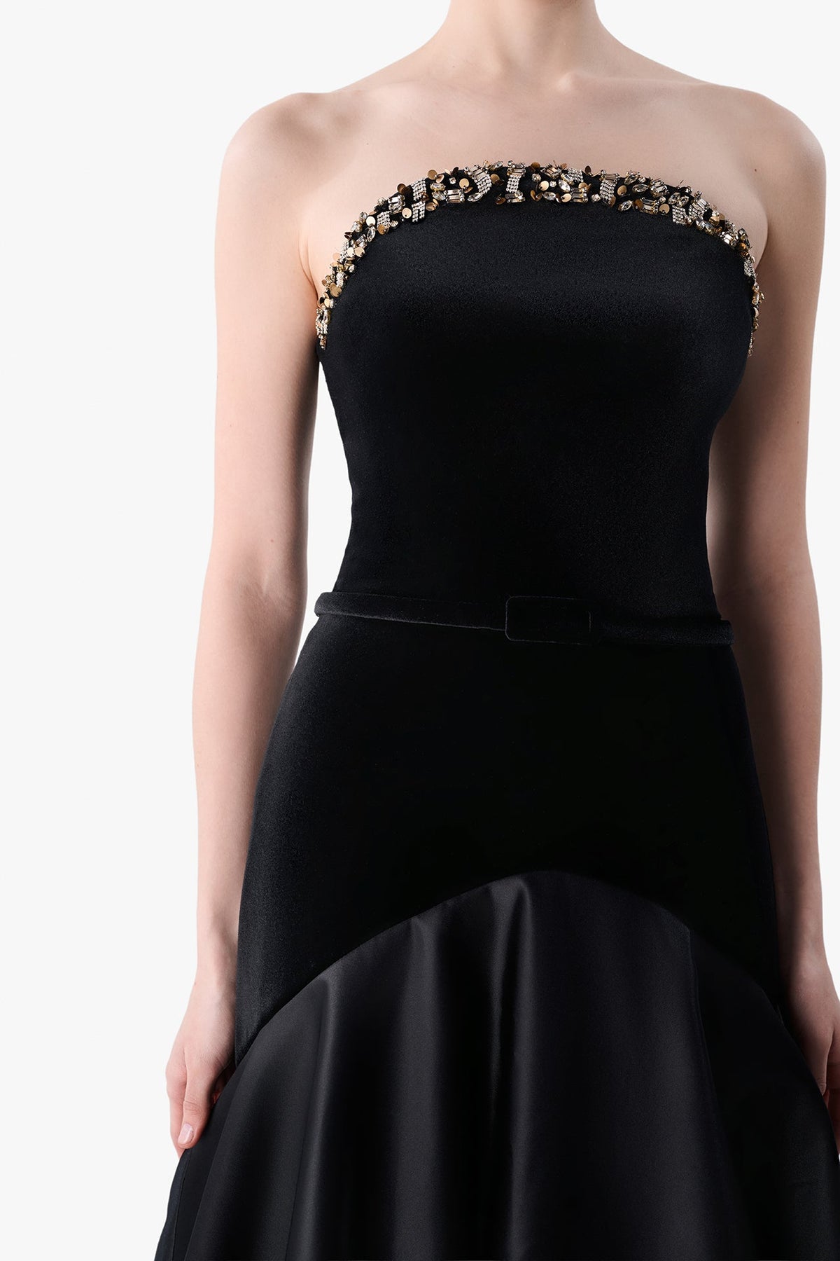 Embellished Black Evening Gown