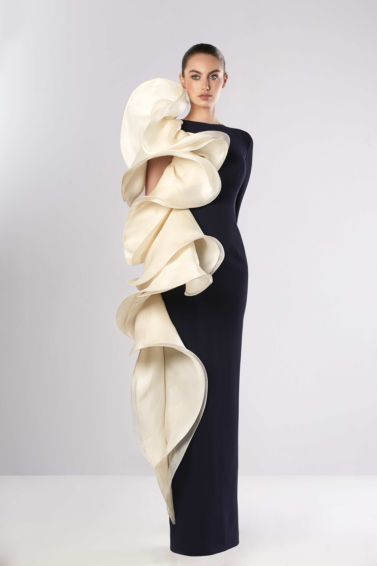 Sculpted Organza Crepe Gown