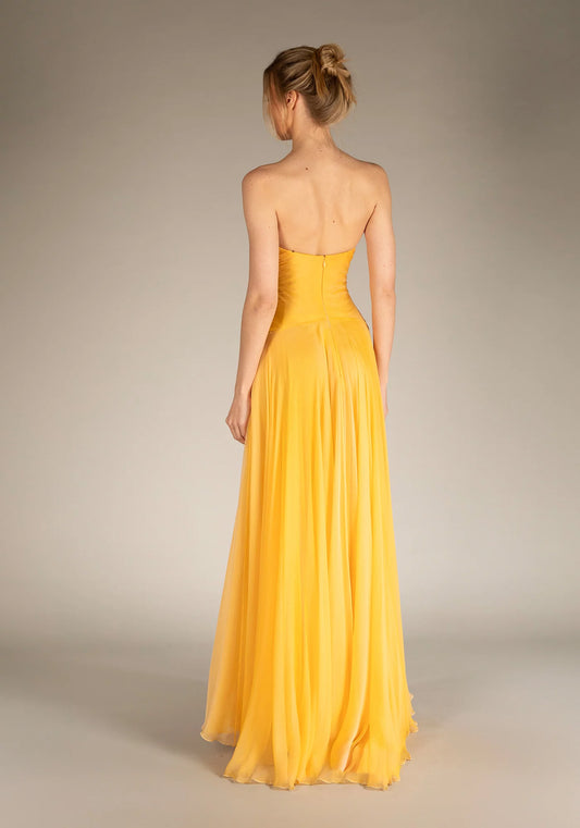 Strapless Chiffon Dress